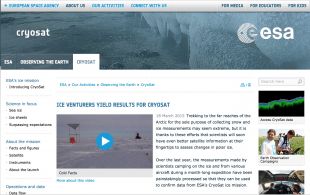Cold Facts featured on ESA's website